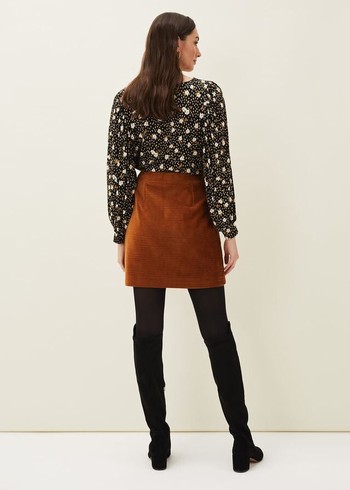 Phase Eight Kennedy Corduroy Skirts Brown USA | 0795341-LF